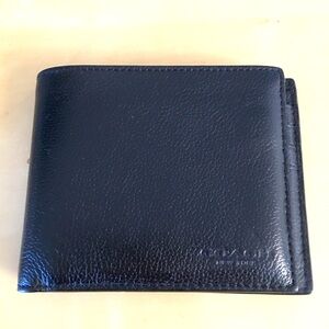 COACH Men's Black Leather Bifold Wallet